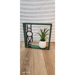 Rustic Plant Boho Sign "HOME" 8 X 8in Home Decor Home Staging Boho Chic